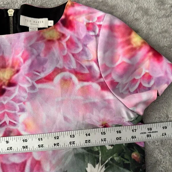 Ted Baker Windermere Floral Tunic Dress Short Sleeve Women's 1 SMALL 4 - Picture 3 of 5
